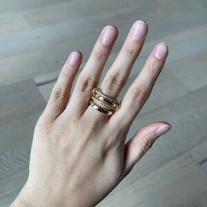 Elegant Gold-Tone Stacked Rings